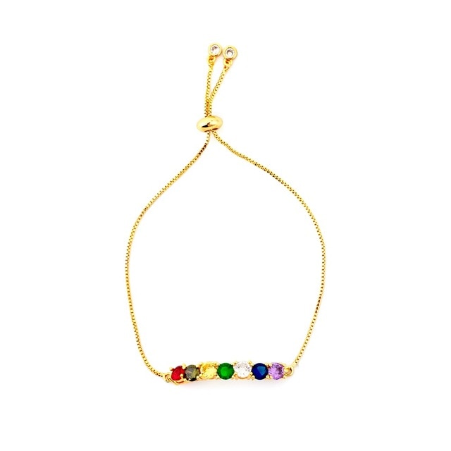Autumn Style Gold Zirconia Bracelet&bangle Women's Rainbow Shell Bracelet Luxury Adjustable heart eye snake chain Bracelet