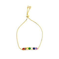 Autumn Style Gold Zirconia Bracelet&bangle Women's Rainbow Shell Bracelet Luxury Adjustable heart eye snake chain Bracelet