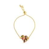 Autumn Style Gold Zirconia Bracelet&bangle Women's Rainbow Shell Bracelet Luxury Adjustable heart eye snake chain Bracelet
